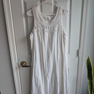 Avenue White Ruffled Halter Sundress